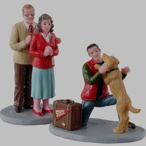 Family Figurine Set with Dog